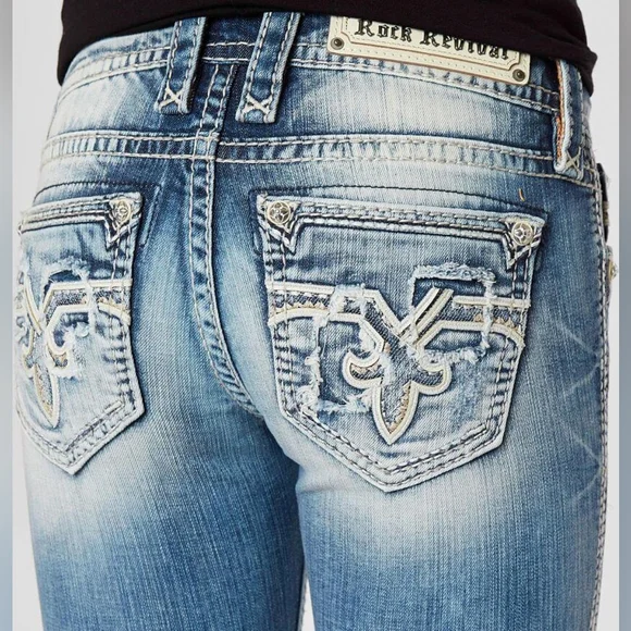 ❤️NeW❤️ ROCK REVIVAL NANNA SKINNY JEANS Size 28 - Picture 10 of 13